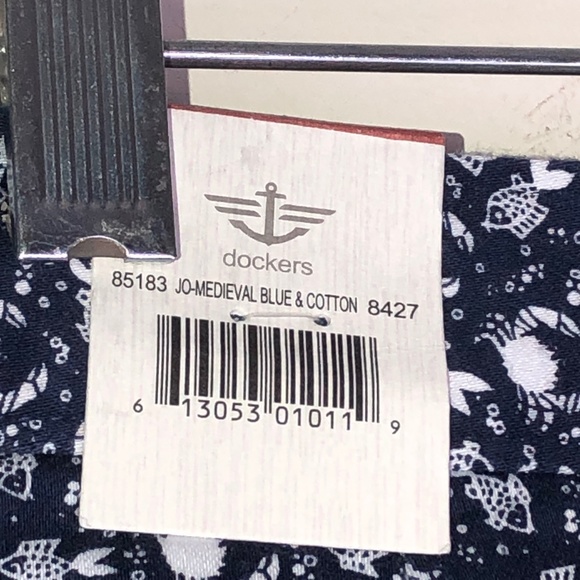 Women's DOCKERS Stretch Twill Navy Blue Lobster Print Short Skorts Size 14 - Picture 6 of 10